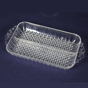 Vintage Anchor Hocking 199 Hobnail Clear Glass Divided Relish Tray